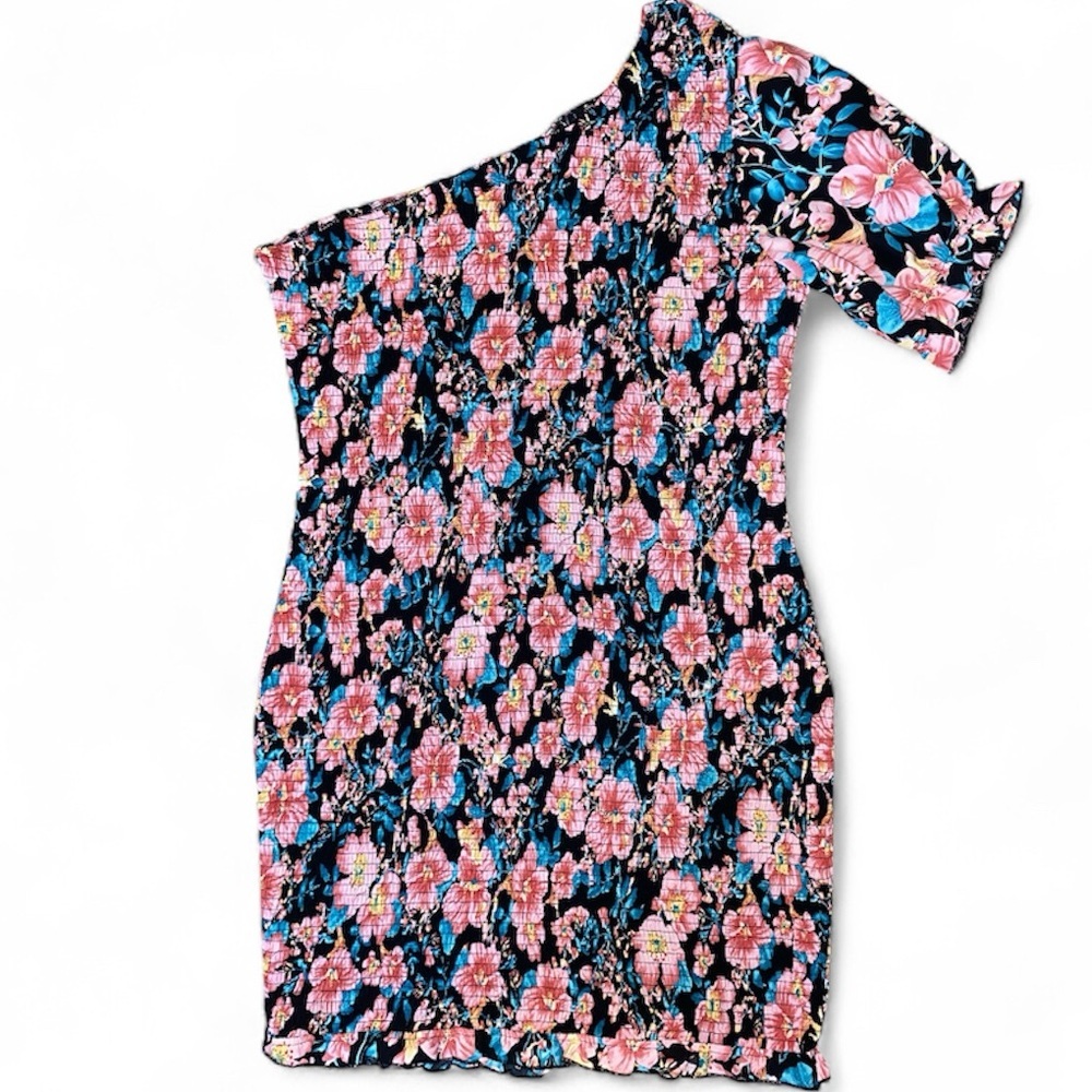 ⭐️ 3/$15 • Unknown Source • Floral • Multicolor • One-Shoulder • Dress • XXL